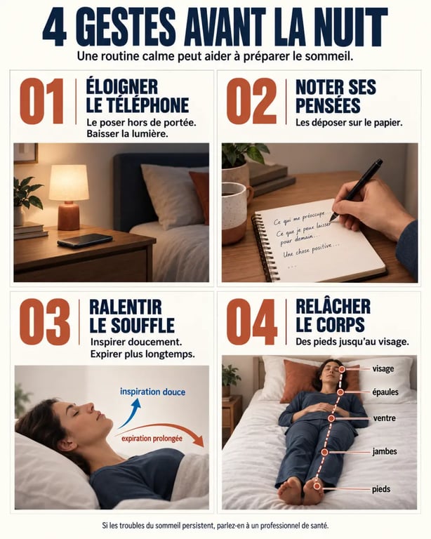 Comment dormir rapidement : quatre étapes de préparation et de relaxation avant le coucher